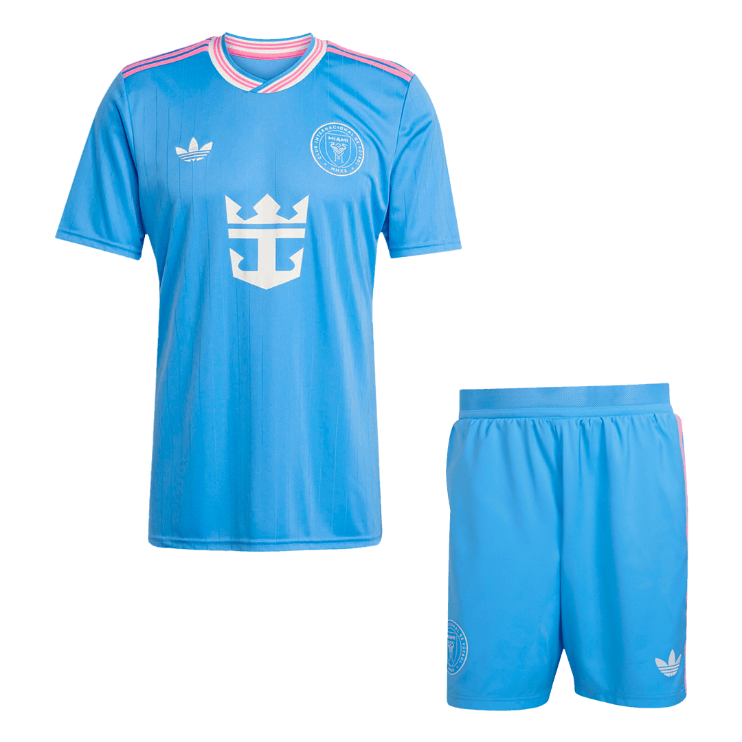 Kit de fútbol de visitante del Inter Miami (camiseta y pantalones cortos) 2025, azul