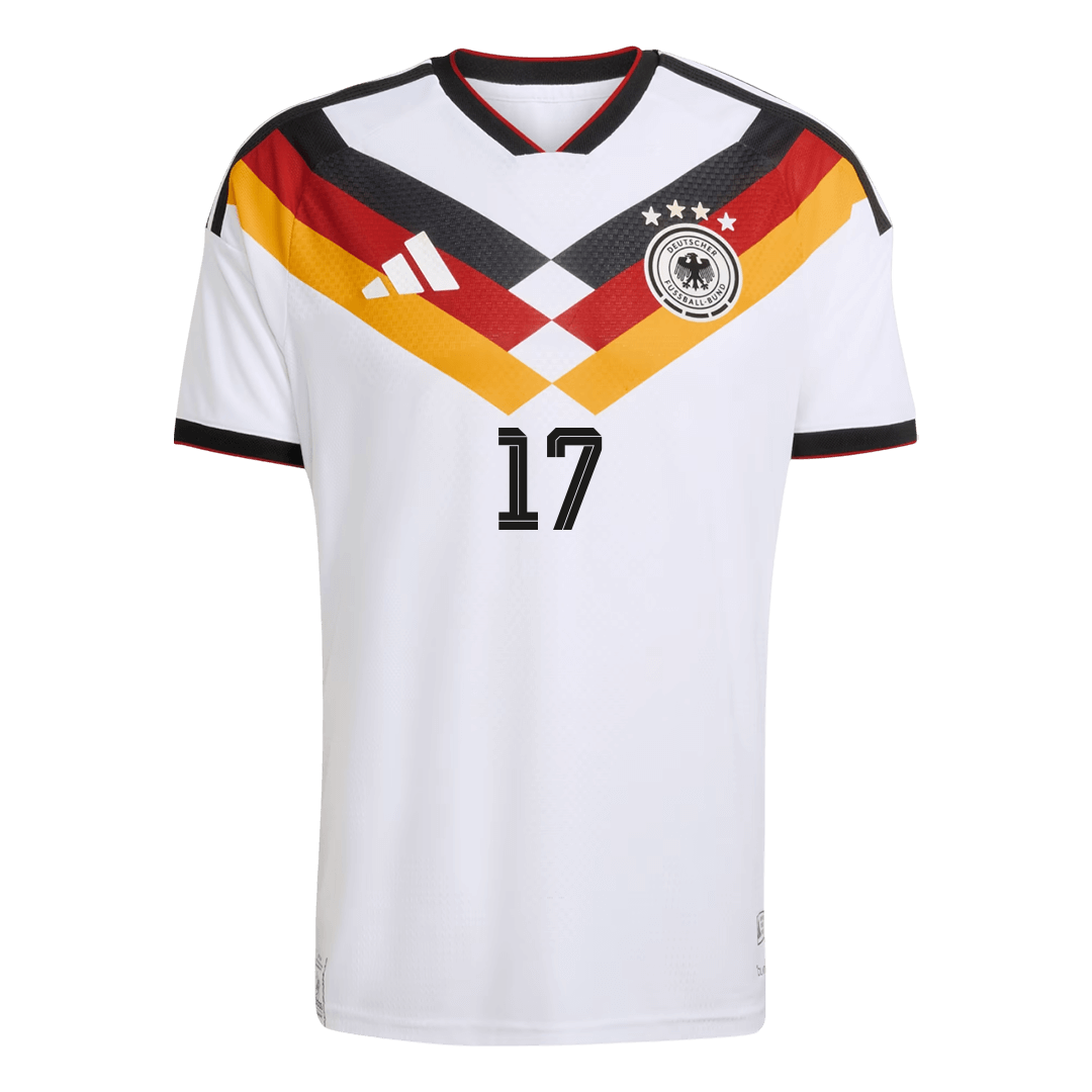 Camiseta de local de Alemania WIRTZ #17 para hombre, Copa Mundial 2026 - Corte ajustado
