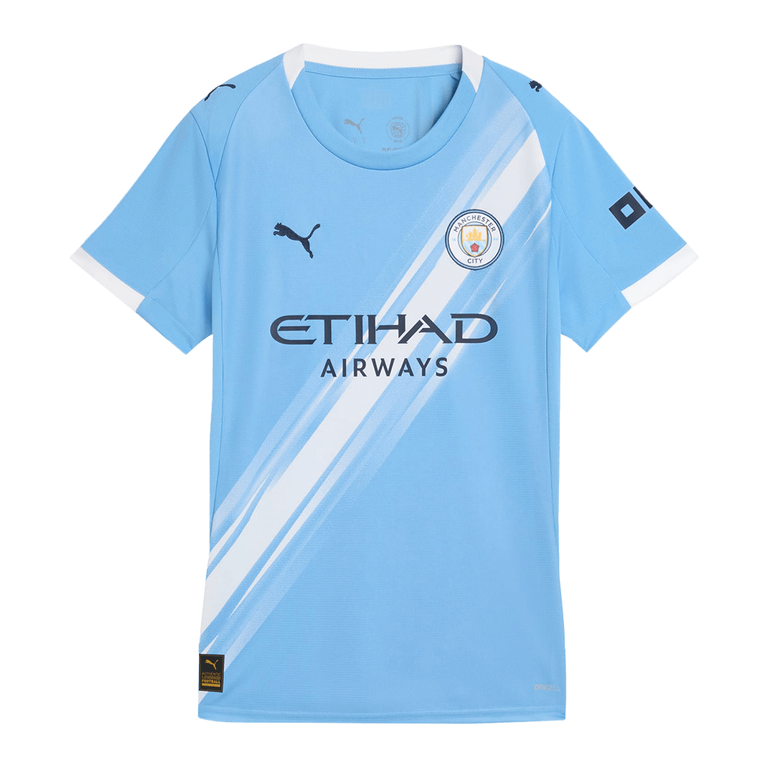 Camiseta de fútbol local del Manchester City para mujer 2025/26, azul
