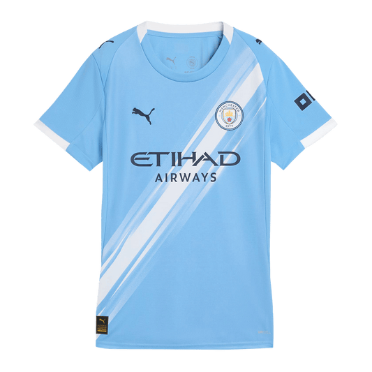 Camiseta de fútbol local del Manchester City para mujer 2025/26, azul