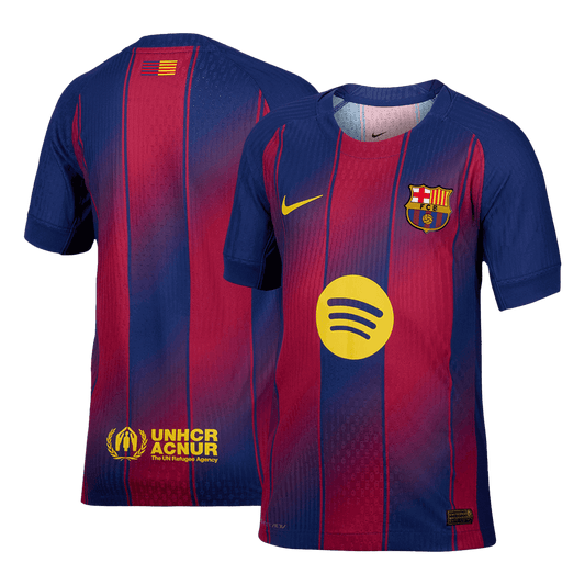 Camiseta de fútbol local auténtica del Barcelona 2025/26, roja y azul