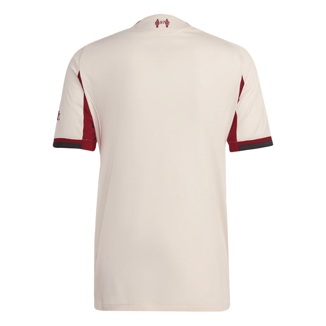 Camiseta de fútbol visitante auténtica del Liverpool 25/26 blanca