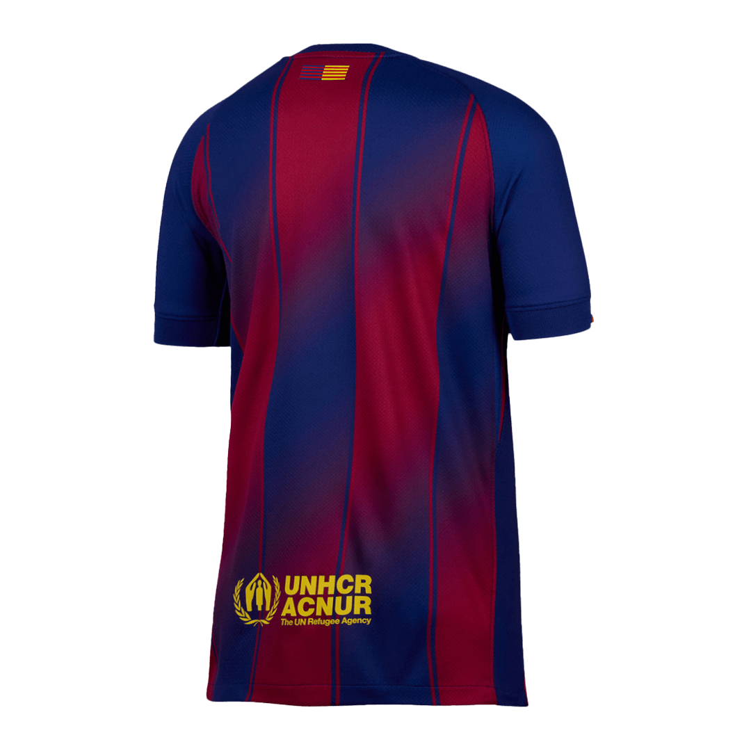 Camiseta de fútbol local del Barcelona 2025/26 roja y azul