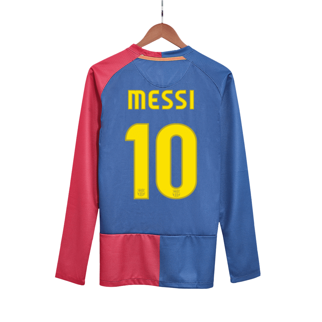 Camiseta retro de fútbol de manga larga del Barcelona MESSI #10 2008/09 - Final de la UCL