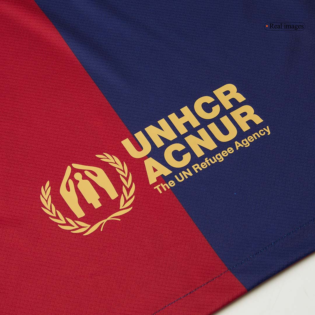Camiseta de fútbol local del Barcelona x Travis Scott 2024/25, roja y azul