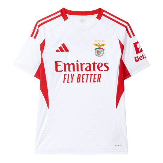 Camiseta de fútbol visitante del Benfica 2025/26, tercera equipación, blanca