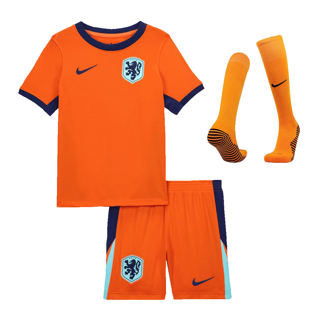 Kit de fútbol local de Países Bajos para niños (Kit, pantalón corto y medias) para la Eurocopa 2024