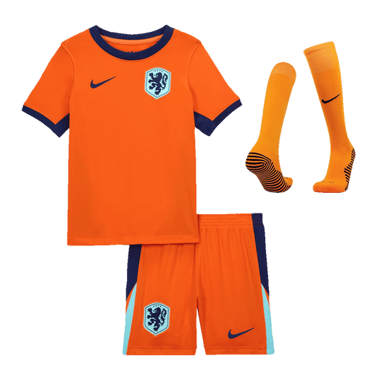 Kit de fútbol local de Países Bajos para niños (Kit, pantalón corto y medias) para la Eurocopa 2024