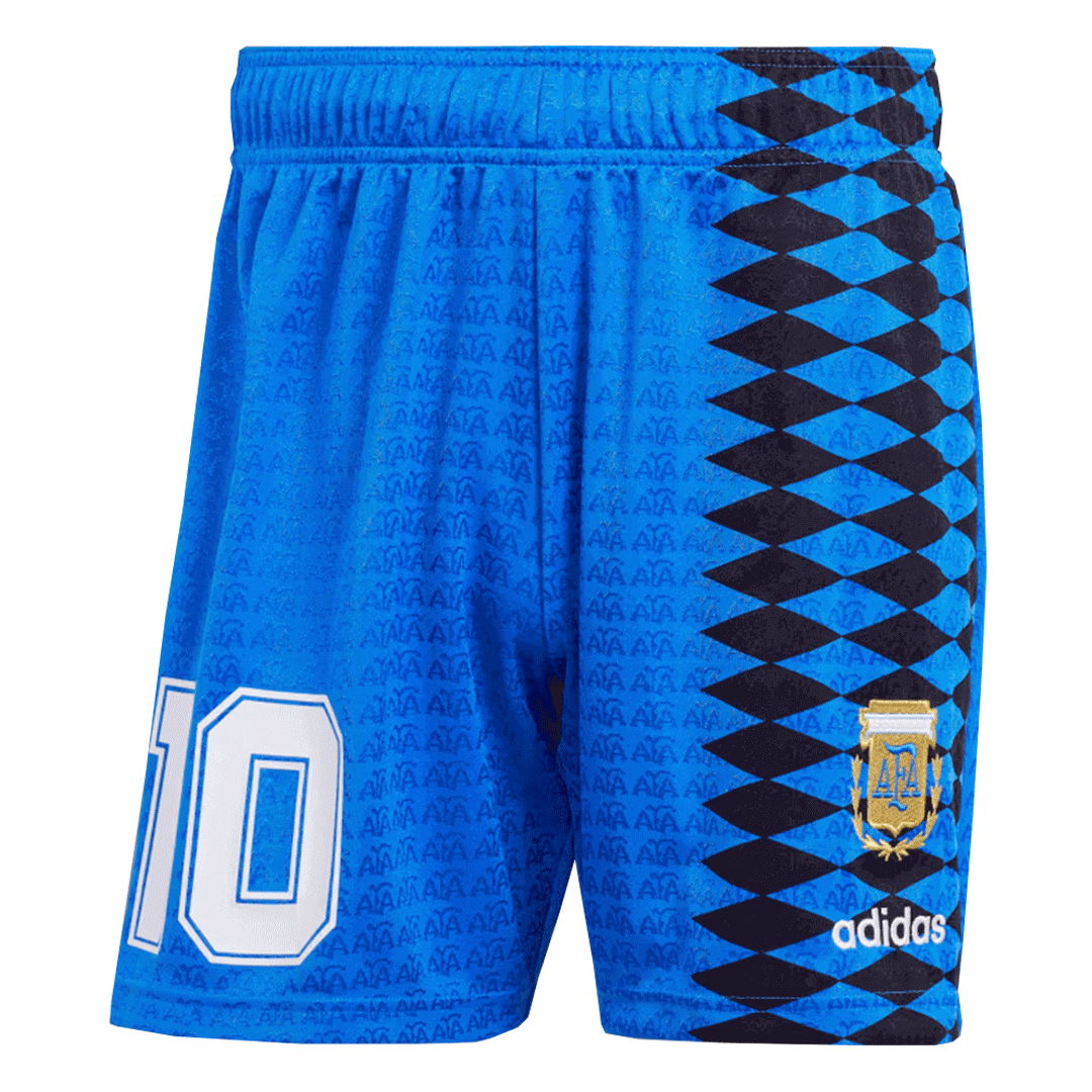 Kit de fútbol retro de visitante de Argentina n.° 10 (camiseta y pantalones cortos) 1994