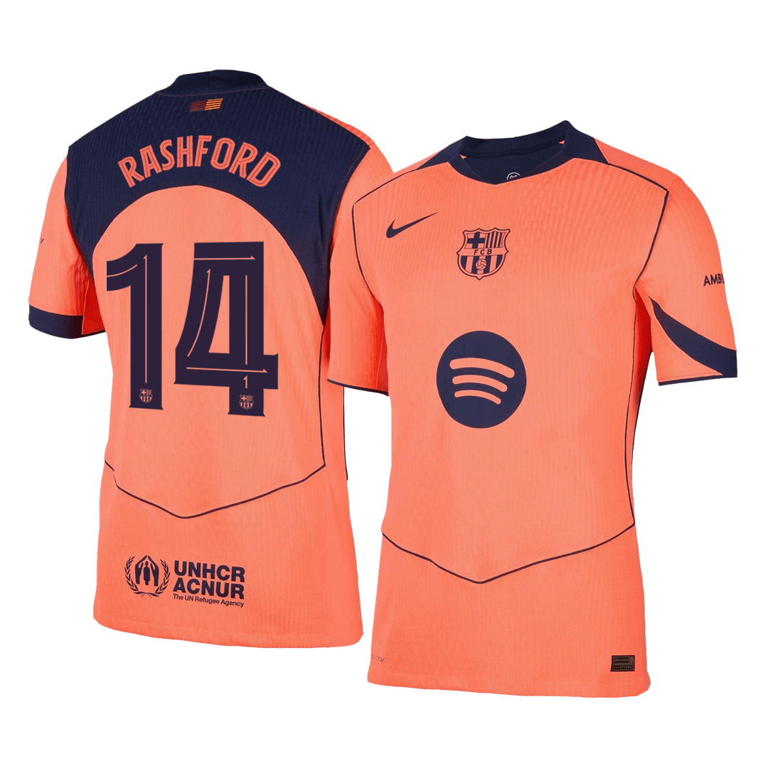 Camiseta de fútbol de visitante del Barcelona 2025/26, auténtica, RASHFORD #14