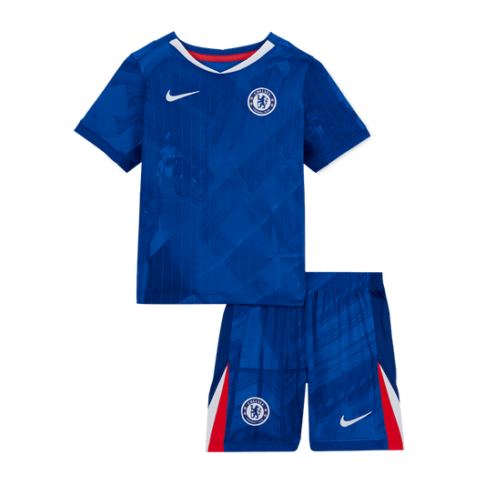 Kit de fútbol local del Chelsea para niño (camiseta y pantalón corto) 2025/26, azul