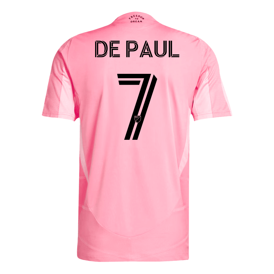 Camiseta de fútbol local auténtica DE PAUL #7 del Inter Miami CF 2025, rosa