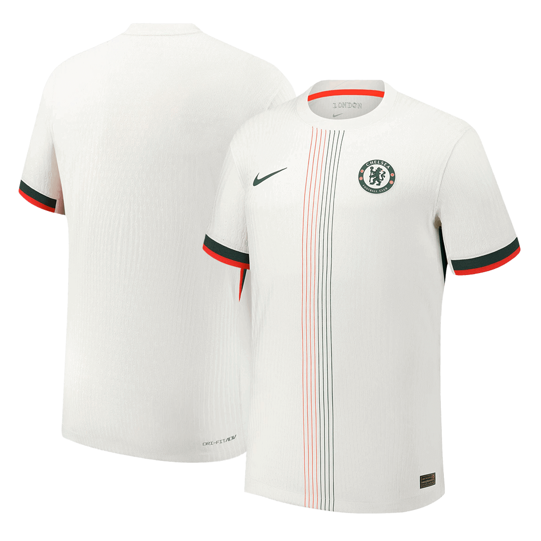 Camiseta de fútbol visitante auténtica del Chelsea 2025/26, blanca