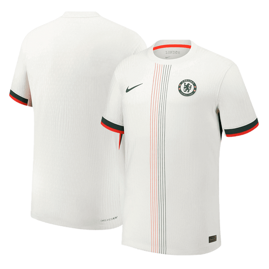 Camiseta de fútbol visitante auténtica del Chelsea 2025/26, blanca