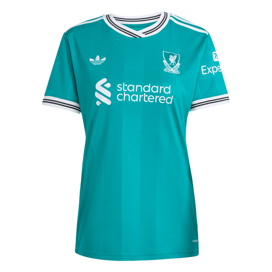 Camiseta de fútbol visitante del Liverpool para mujer 2025/26