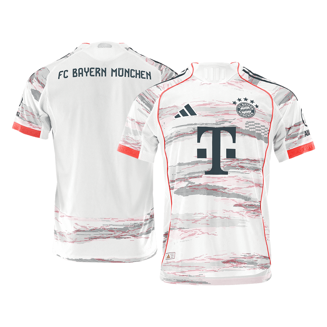 Camiseta de fútbol visitante auténtica del Bayern Múnich 2025/26, blanca