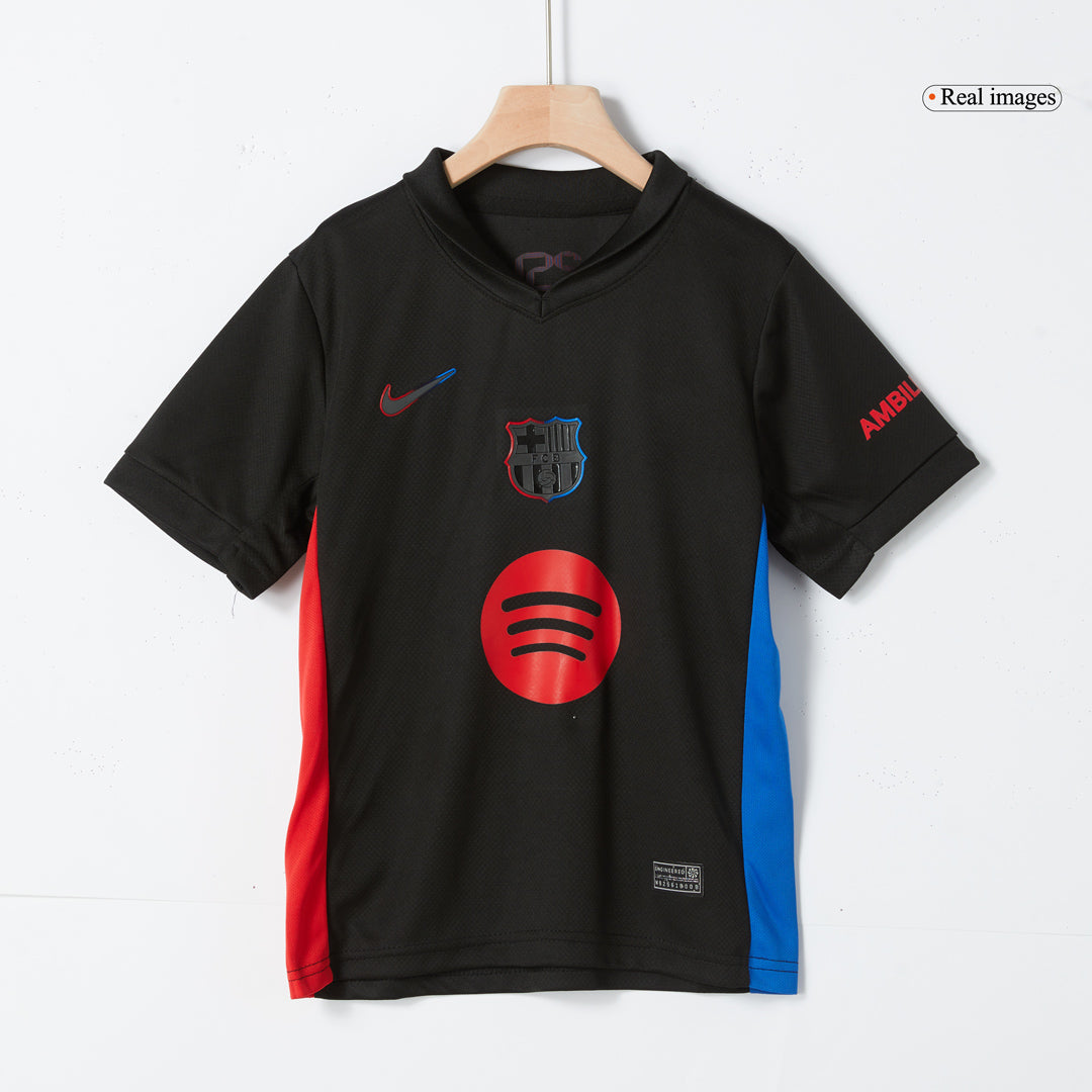 Kit de visitante del Barcelona para niño (Kit y pantalón corto) 2024/25 - Logotipo de Spotify sin texto
