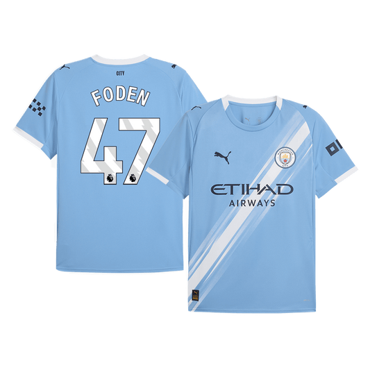 Camiseta de fútbol local del Manchester City FODEN #47 2025/26 Azul