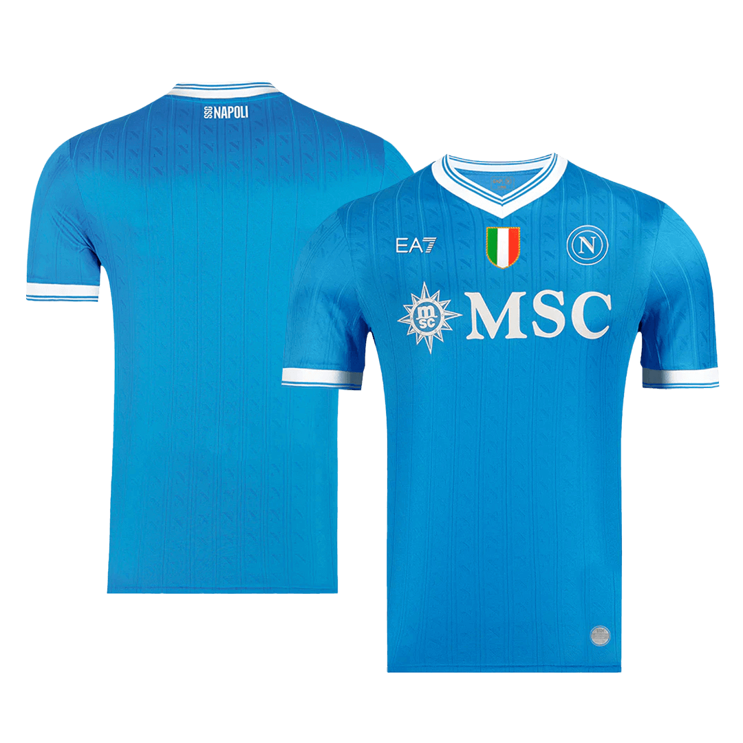 Camiseta de fútbol local auténtica del Napoli 2025/26 azul