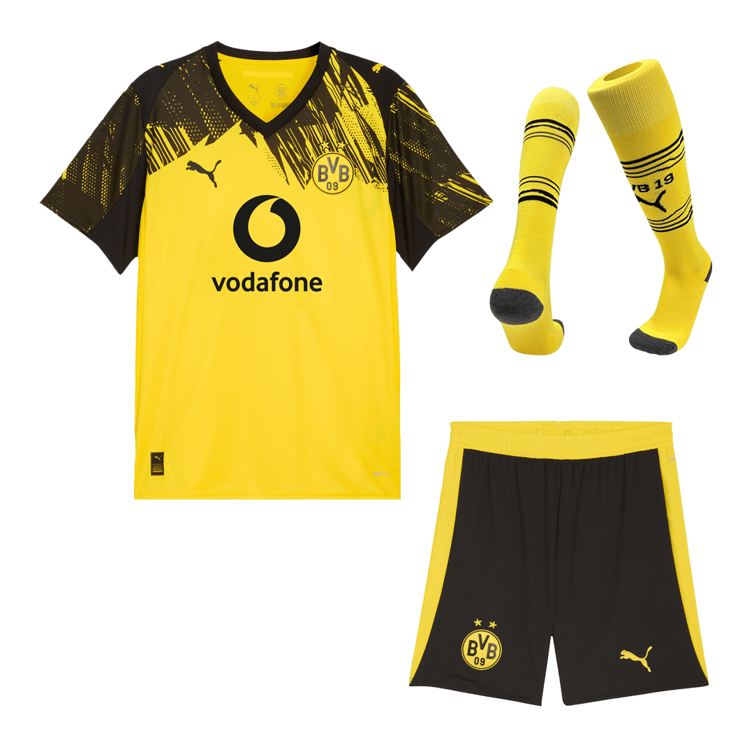 Kit de camiseta de fútbol local del Borussia Dortmund (camiseta, pantalón corto y medias) 2025/26