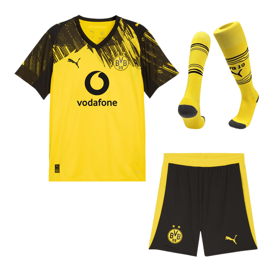 Kit de camiseta de fútbol local del Borussia Dortmund (camiseta, pantalón corto y medias) 2025/26