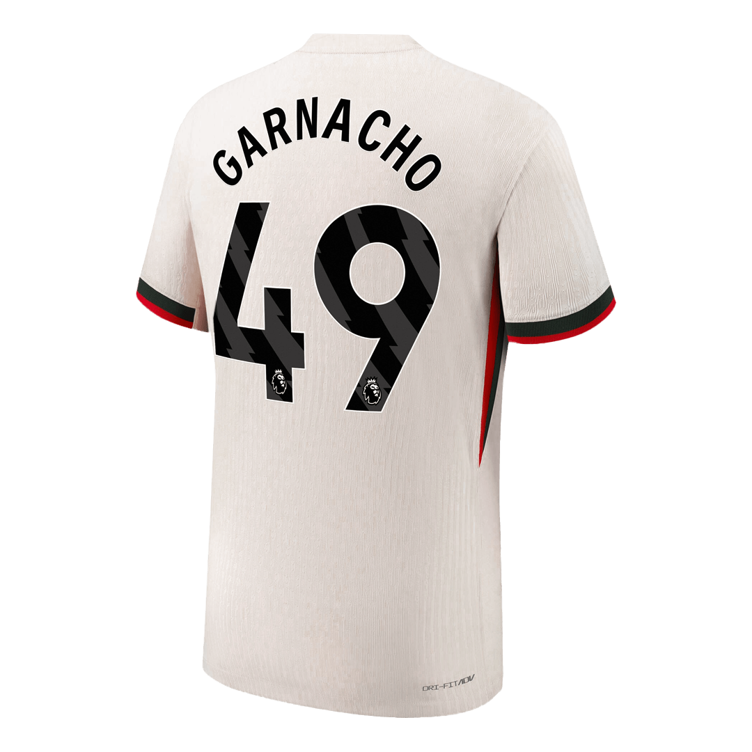 Camiseta de fútbol visitante auténtica GARNACHO #49 del Chelsea 2025/26