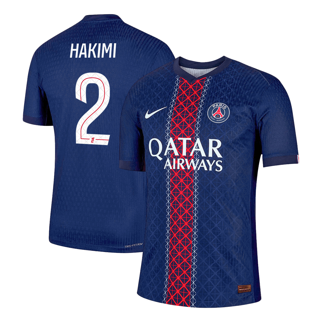 Camiseta de fútbol local auténtica HAKIMI #2 del PSG 2025/26