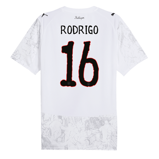 Camiseta de fútbol infantil RODRIGO #16 Manchester City 2025/26 Blanca - Mundial de Clubes