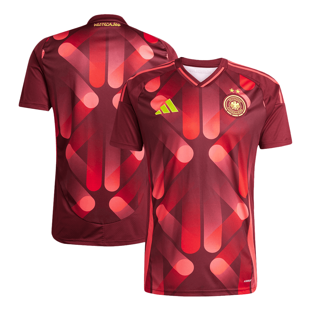 Camiseta de fútbol visitante de Alemania 2025 para hombre, roja - Eurocopa femenina