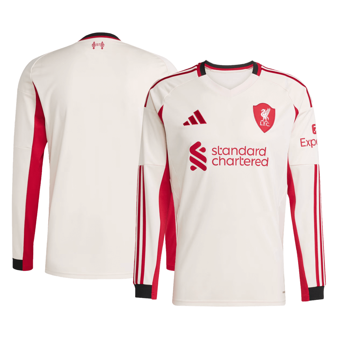 Camiseta de manga larga de visitante del Livepool 25/26 blanca