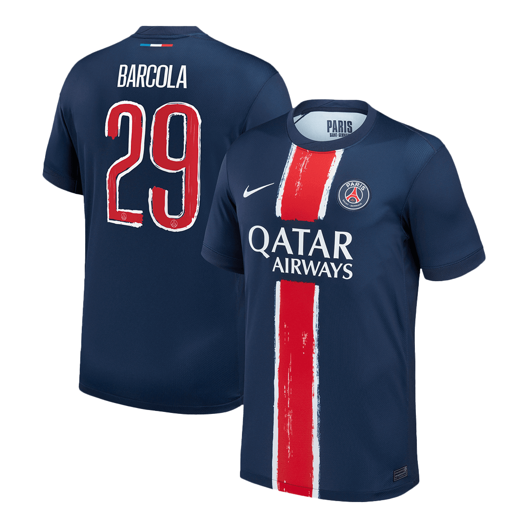 Camiseta de fútbol local BARCOLA #29 PSG 2024/25 Azul marino - UCL