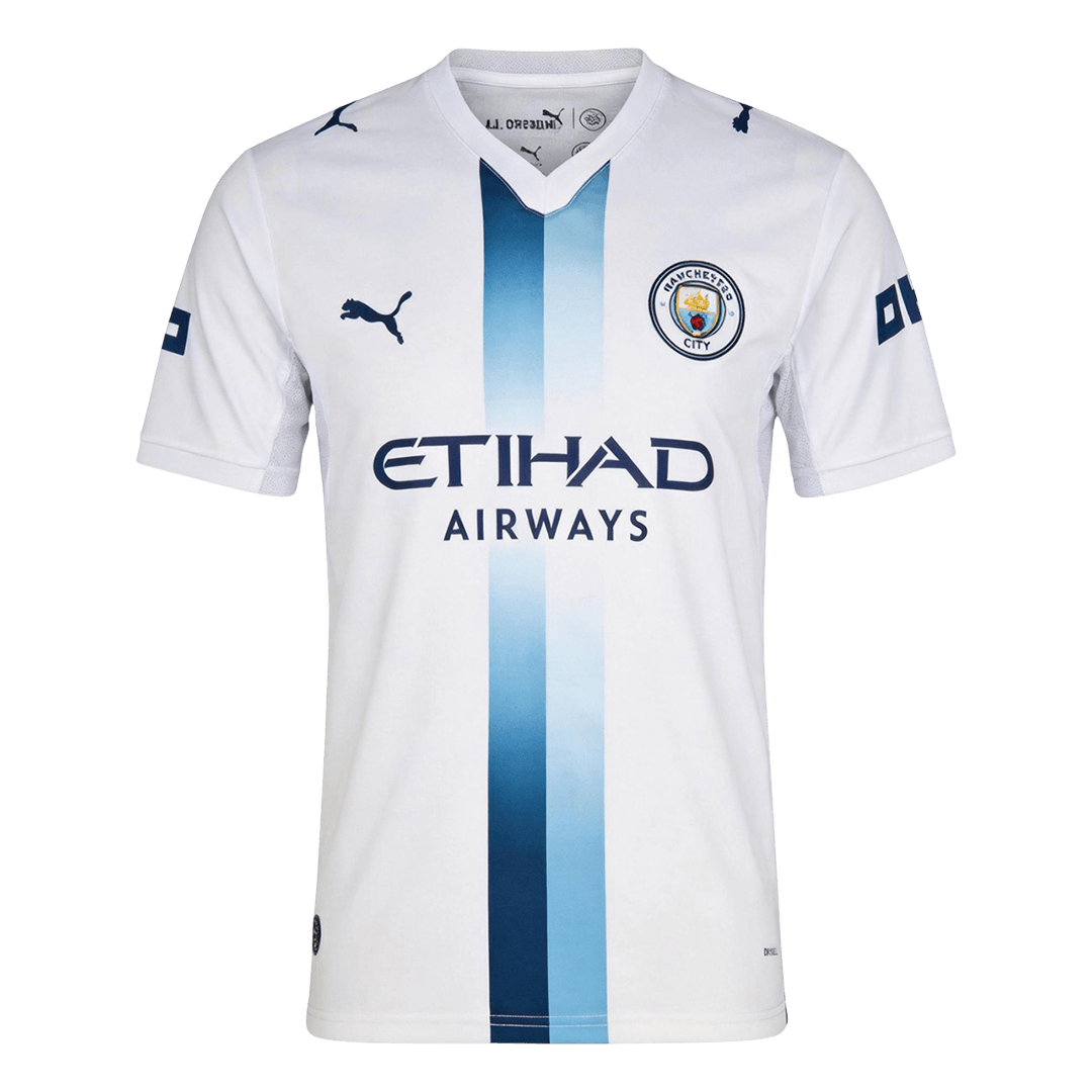Camiseta blanca de la tercera equipación del Manchester City, versión para aficionados, temporada 26/27.