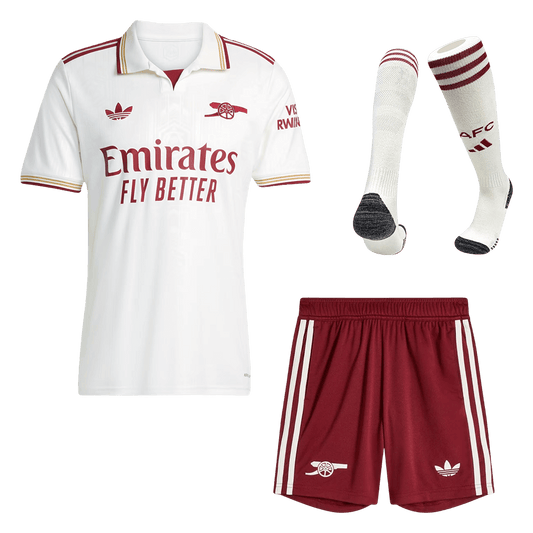 Kit de fútbol visitante del Arsenal (Kit, pantalón corto y medias) 2025/26
