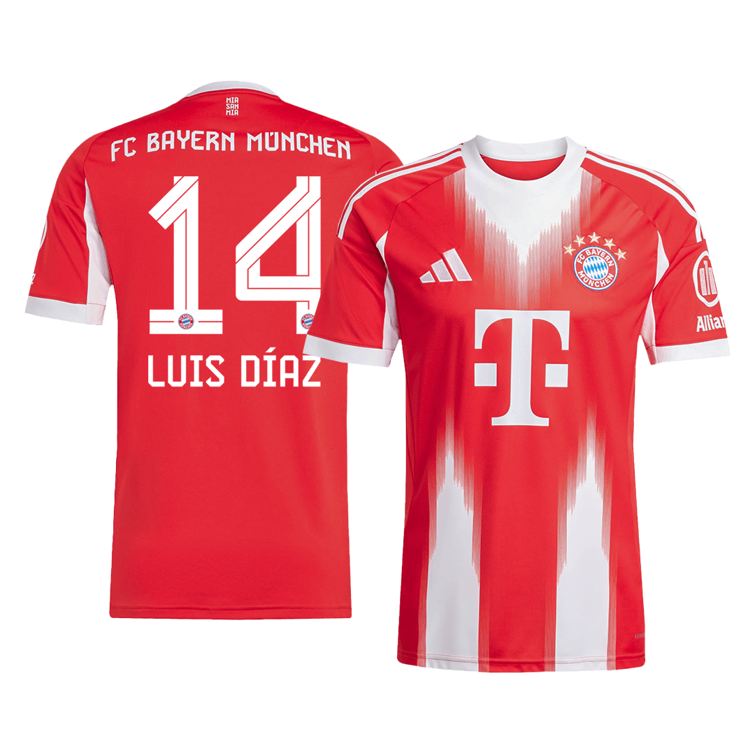 Camiseta de fútbol LUIS DÍAZ #14 Bayern Munich Local 2025/26 Roja