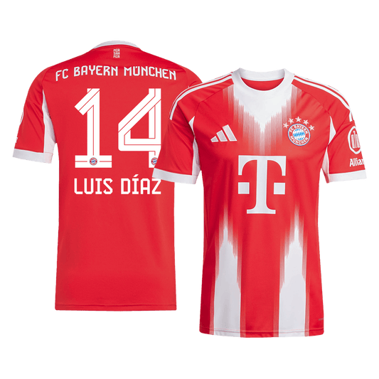 Camiseta de fútbol LUIS DÍAZ #14 Bayern Munich Local 2025/26 Roja