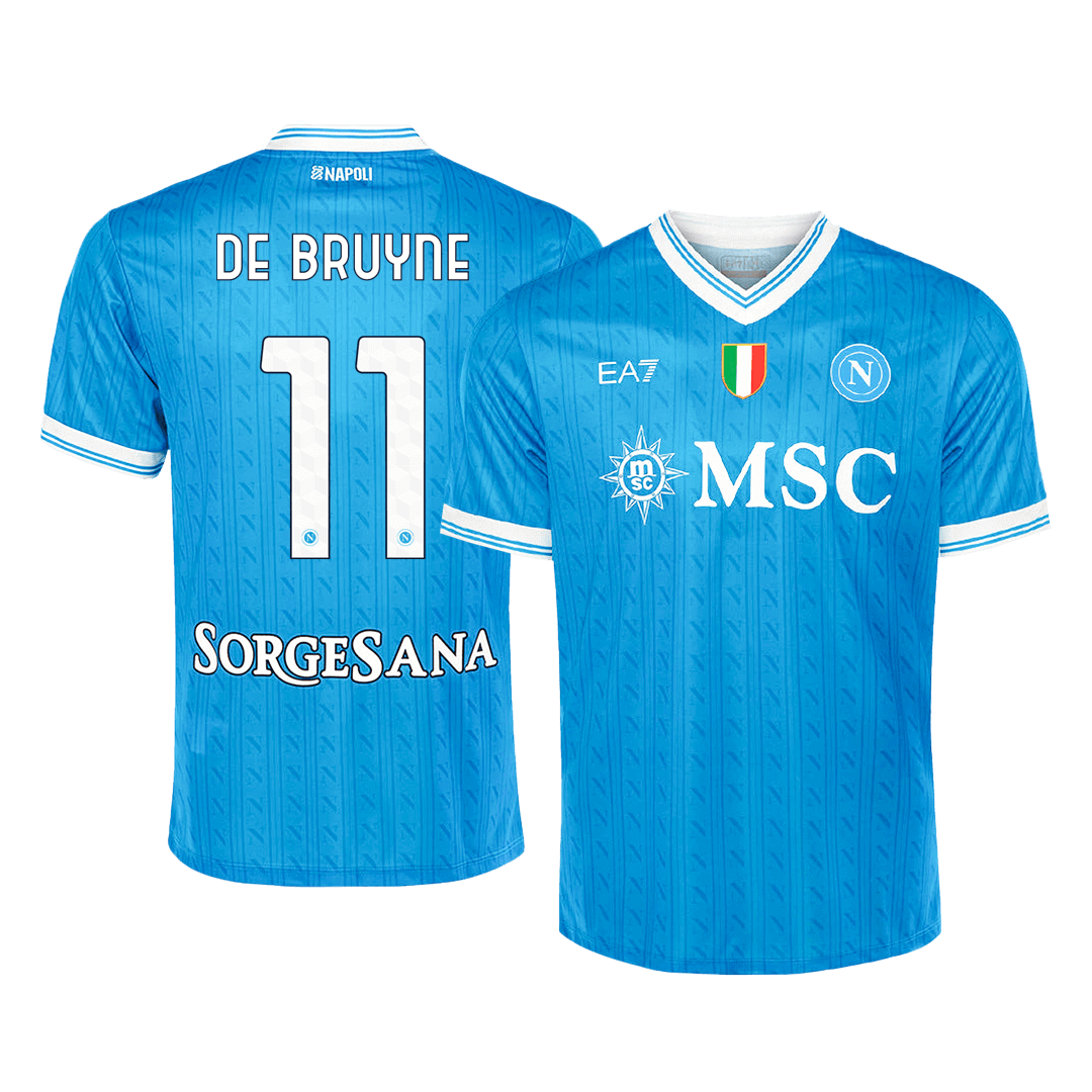 Camiseta de fútbol local del Napoli DE BRUYNE #11 2025/26 Azul