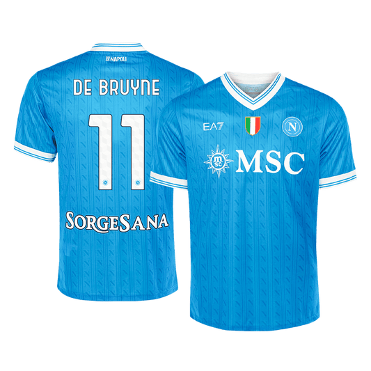 Camiseta de fútbol local del Napoli DE BRUYNE #11 2025/26 Azul