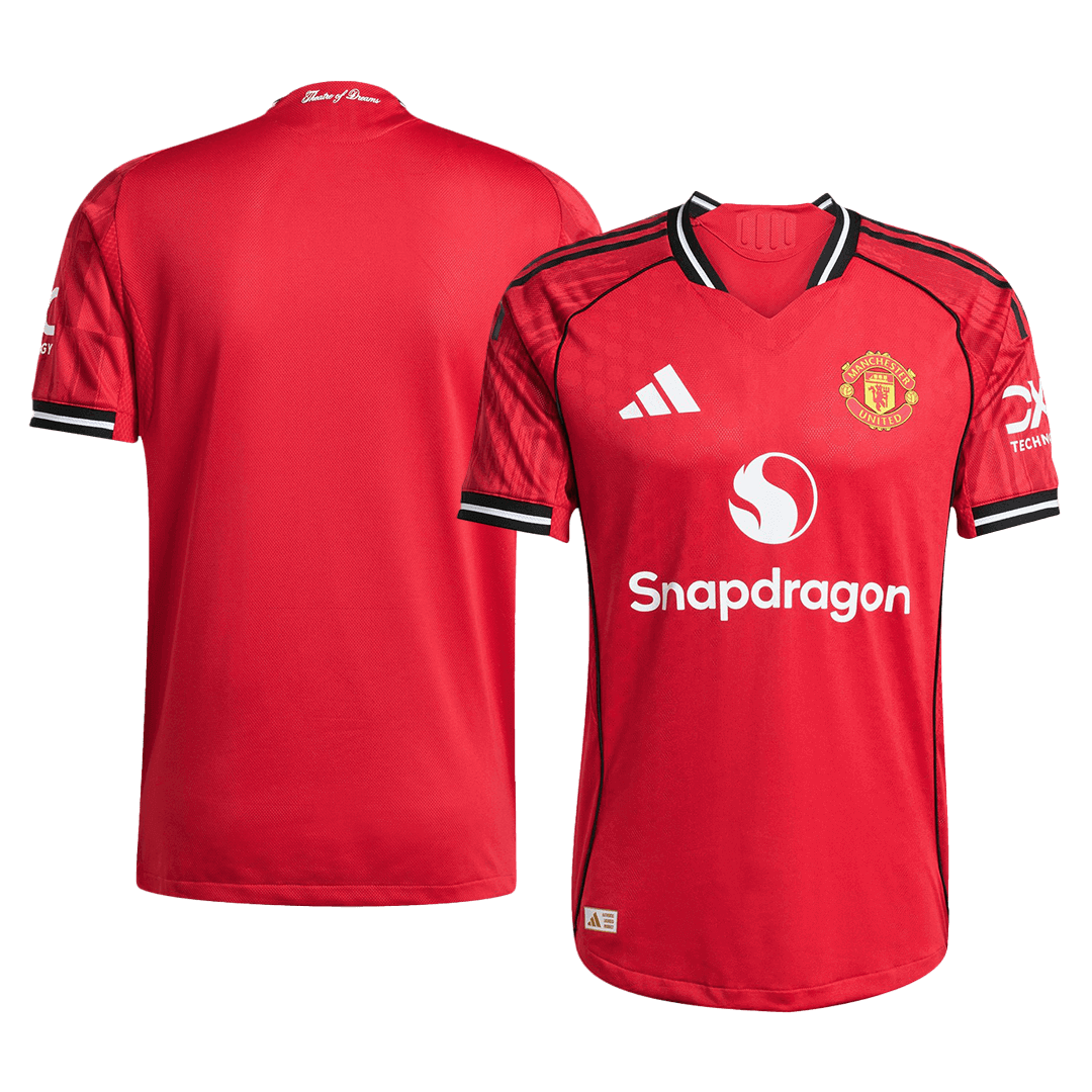 Camiseta de fútbol local auténtica del Manchester United 2025/26, roja