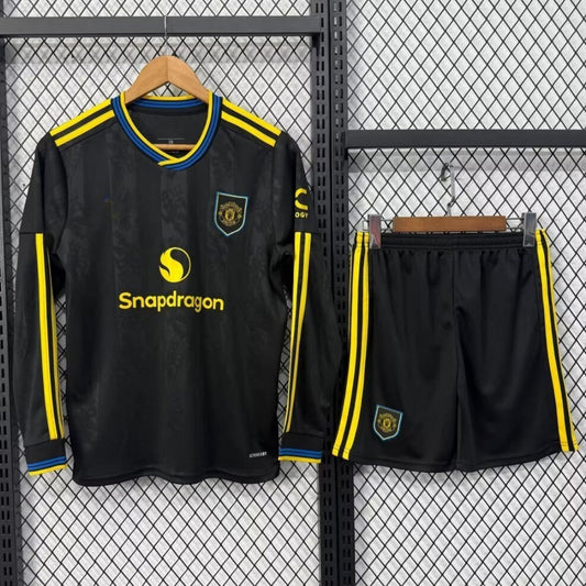 Conjunto de manga larga para adultos de la tercera equipación del Manchester United 25/26