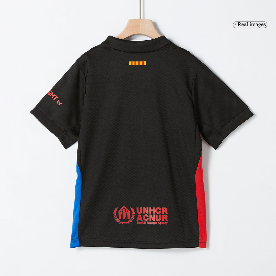 Kits de fútbol personalizados de visitante del Barcelona para niños 2024/25