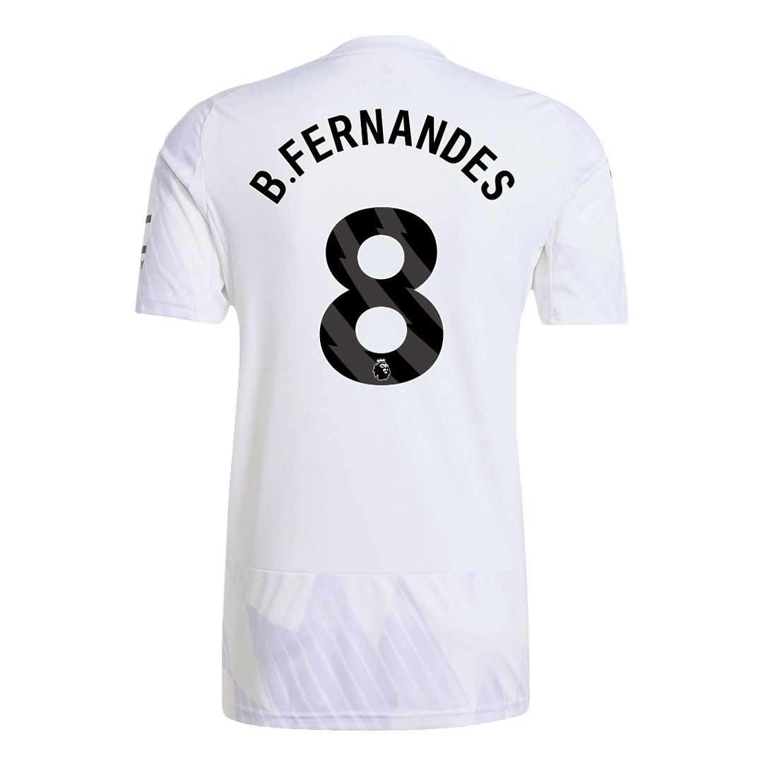 Camiseta de fútbol visitante del Manchester United B.FERNANDES #8 2025/26, blanca