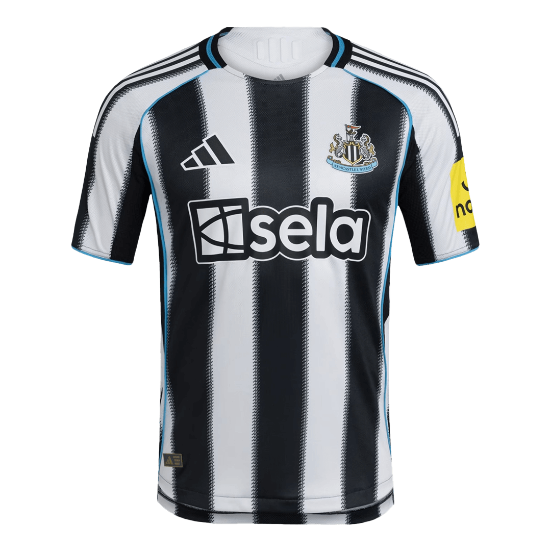 Camiseta de fútbol local auténtica del Newcastle United 2025/26 en blanco y negro