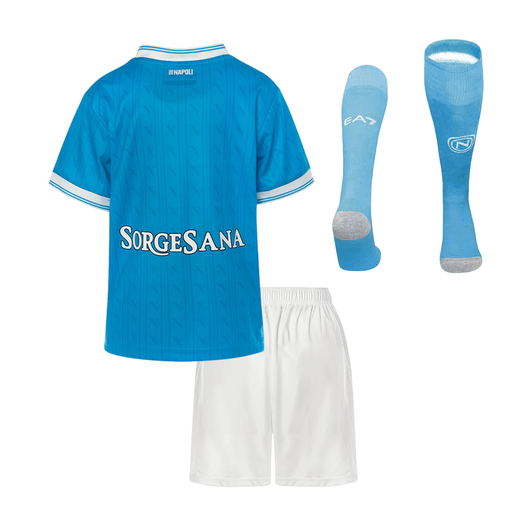 Kit de camiseta de fútbol local del Napoli para niños (camiseta, pantalón corto y calcetines) 2025/26