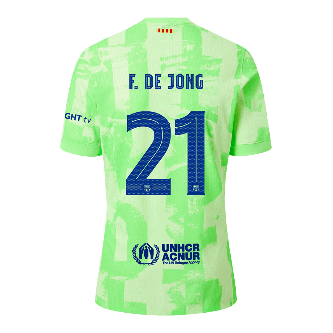 Auténtica camiseta de visitante del F.DE JONG #21 del Barcelona 2024/25 (UCL) (Logotipo de Spotify sin texto)