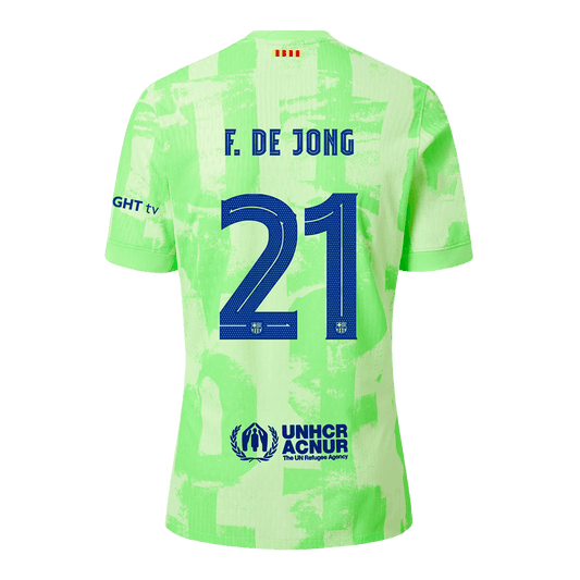 Auténtica camiseta de visitante del F.DE JONG #21 del Barcelona 2024/25 (UCL) (Logotipo de Spotify sin texto)
