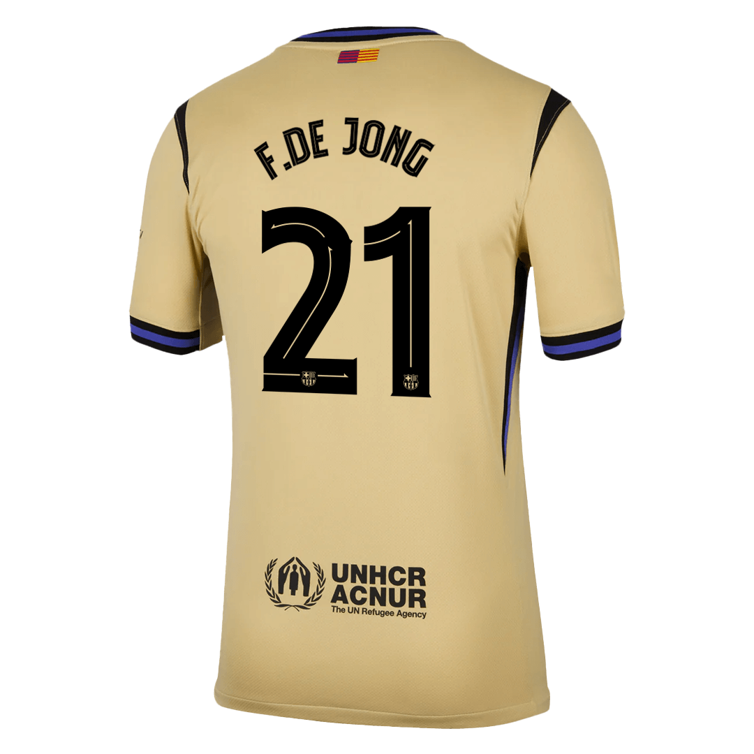 Camiseta de visitante del Barcelona F.DE JONG #21 2025/26, amarilla - UCL