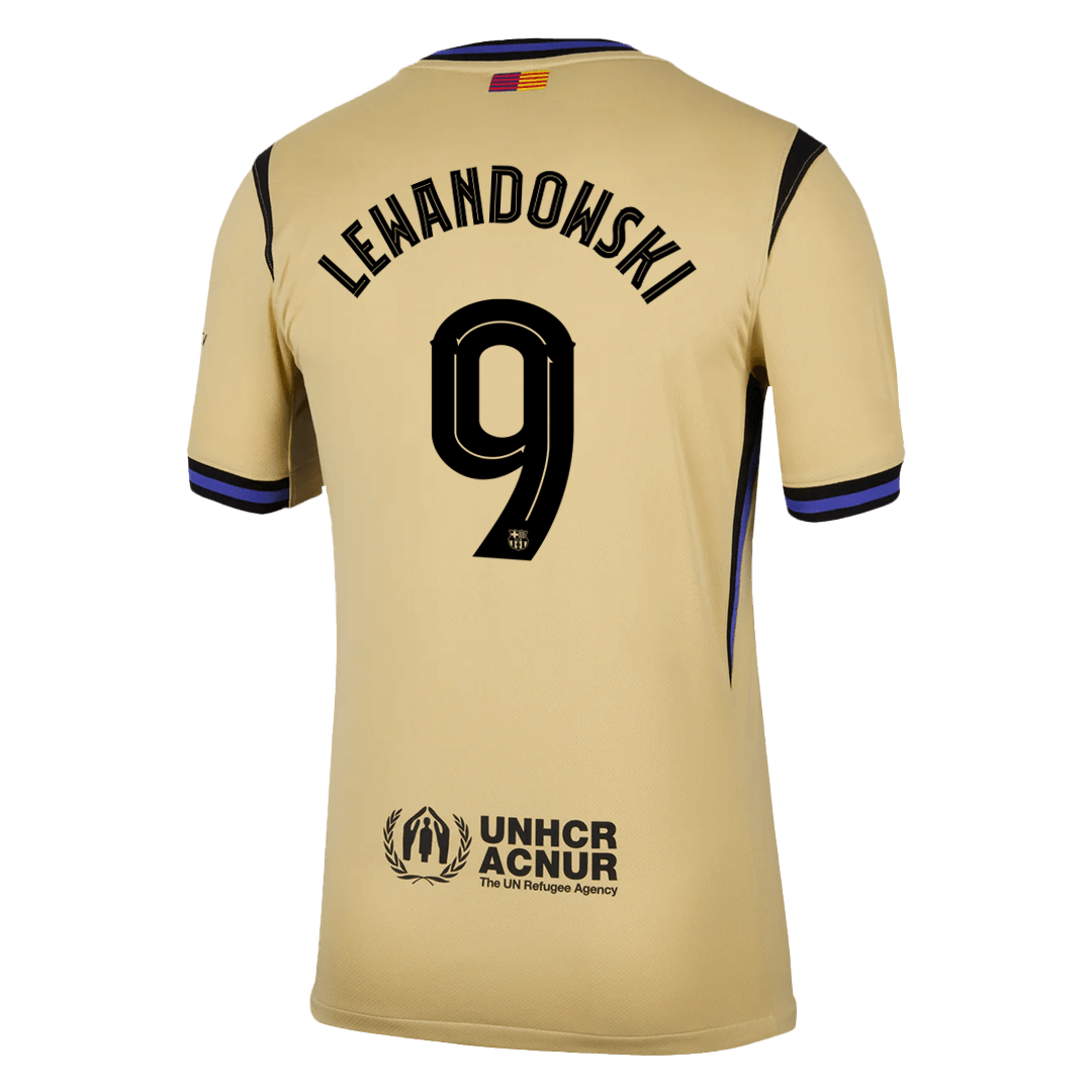 Camiseta de visitante del Barcelona LEWANDOWSKI #9 2025/26, amarilla - UCL