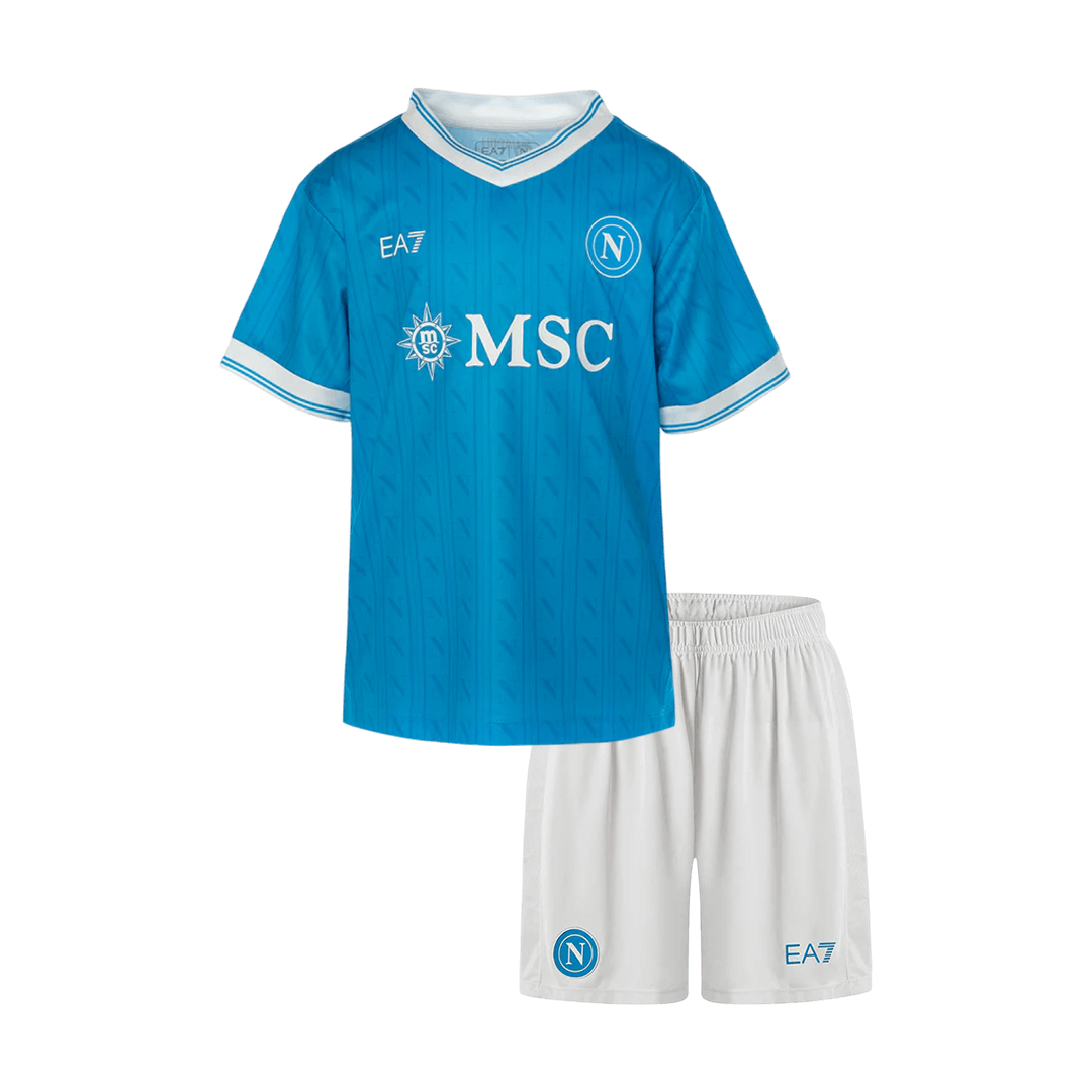 Kit de fútbol local del Napoli para niños (Kit y pantalón corto) 2025/26