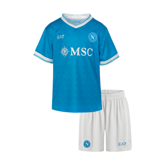 Kit de fútbol local del Napoli para niños (Kit y pantalón corto) 2025/26
