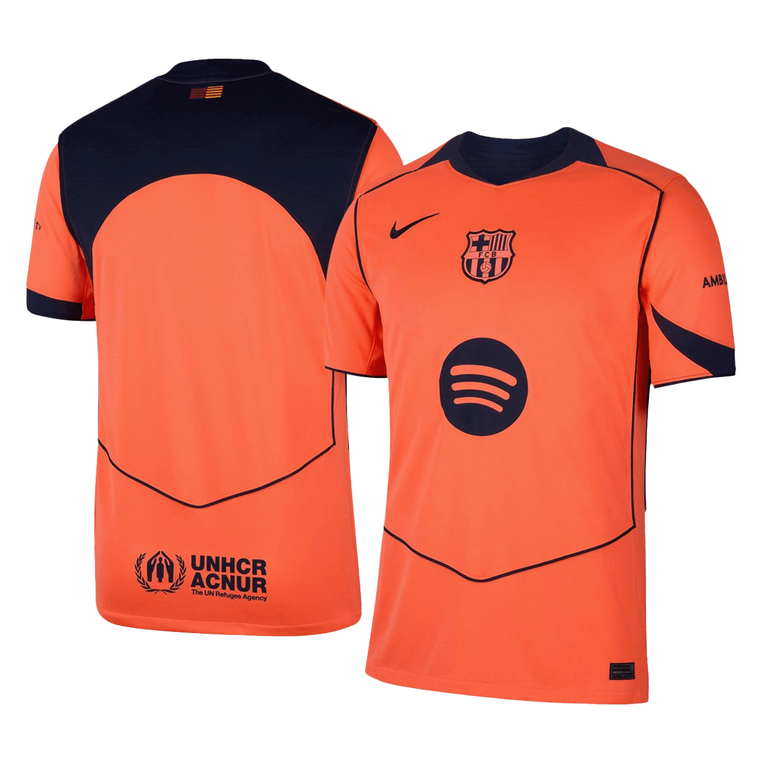 Camiseta de fútbol visitante del Barcelona 2025/26, color naranja